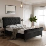 Black velvet bed set