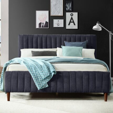 Dark gray bed design