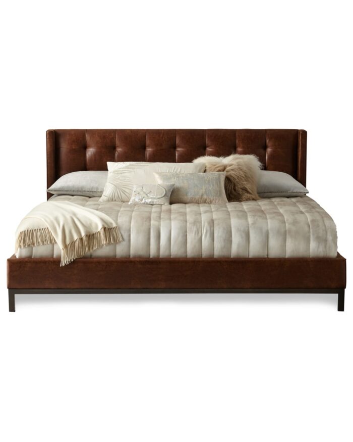 Modern leather bed design in Pakistan